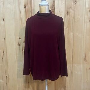She + Sky Maroon Open Back Turtleneck Sweater Size L‎